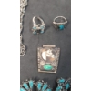 Image 5 : Assorted Costume Jewelry With Blue Stones Including Necklaces, Clip-On Earrings & More