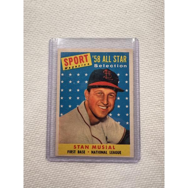 1958 Stan Musial Topps All Star Baseball Card - Outstanding Condition