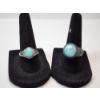 Image 1 : Two Sterling Silver Rings with Large Turquoise/Light Blue Stones - TW: 8.6g 