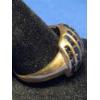 Image 3 : 10K Gold Ring With Channel Set Blue Sapphire Stones - Size 10 - Weight: 5.4g