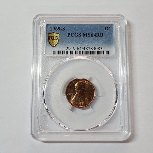 PCG Graded MS64RB 1969-S U.S. Lincoln Cent 