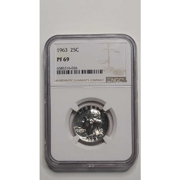 NGC 1963 PF 69 90% Silver Washington Quarter