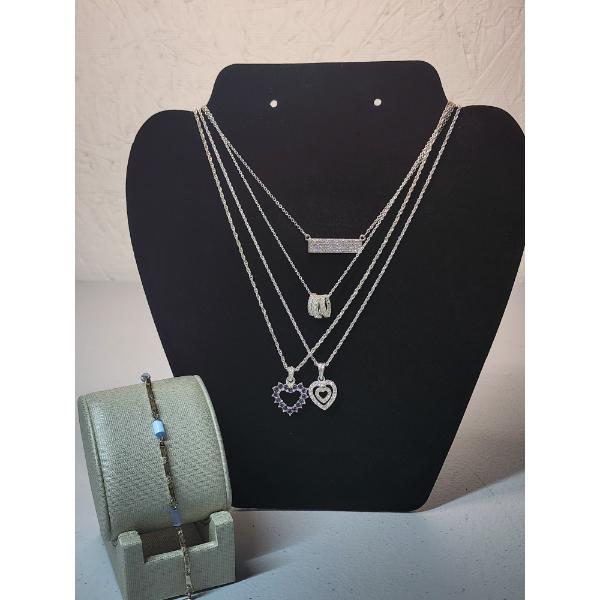 Nice Assortment of Silver-Tone Necklaces and One Bracelet