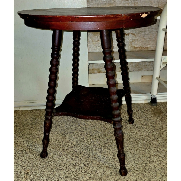 Round Double Tier Table - 24" - 28" Tall