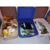 Image 4 : Stained Glass Tools & Supplies - 4  Large Group In Bins - Remaining SG Glass Cut Pcs - Colors/Shapes