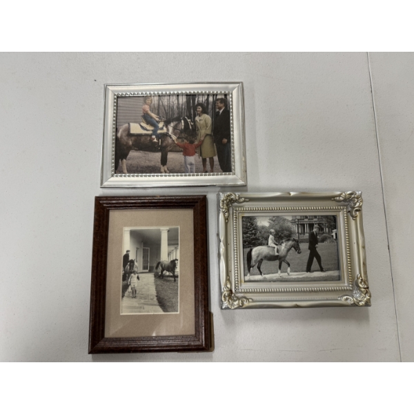 3 - OLD John F. Kennedy Framed Photos With Children & Horse - Exceptional Pieces