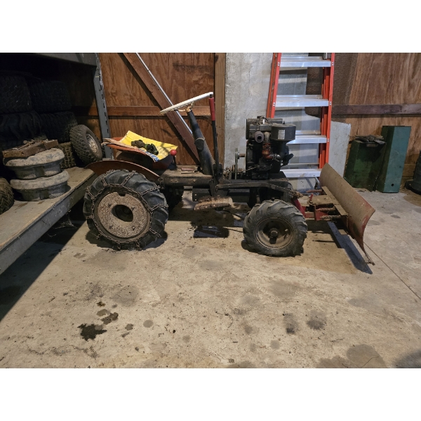 Bolens Tube Frame 4 Speed Tractor - Pull Start - 276cc Engine with Chains, Plow and Ag Tires