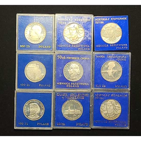 Assorted Polish Silver Zlotych Coins - Fineness & ASW's Vary