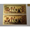 Image 9 : x5 Assorted Toy Story $100 99999999 24K Gold Foil Banknotes Set w/ CoA