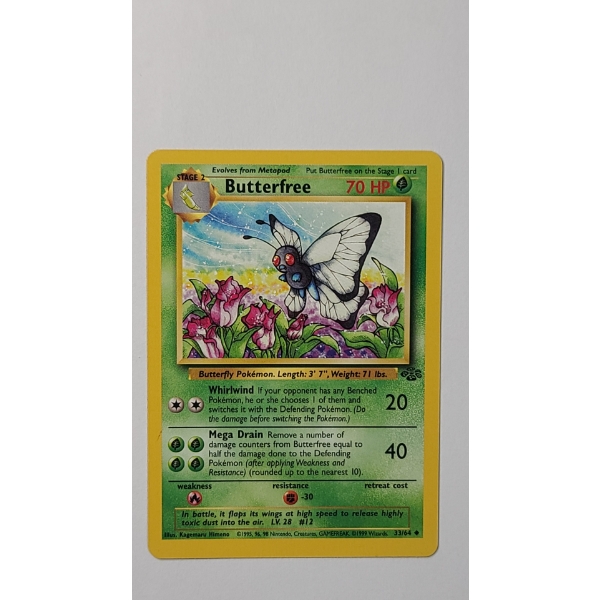 1999 Butterfree #33/64 Pokemon Trading Card From The Jungle Set - Near Mint