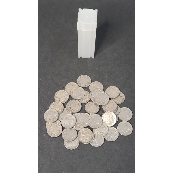 Assorted Years United States 1930's Buffalo Nickels In Coin Storage Tube - Face Value: $2.00