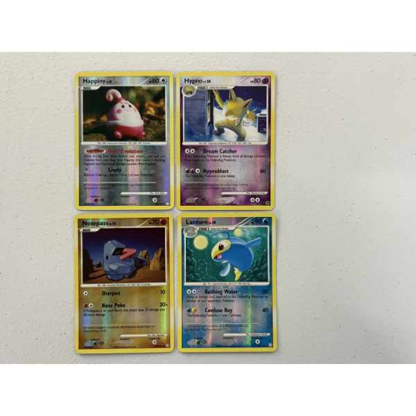 Lot of 4 Vintage Reverse Holo Pokemon Trading Cards