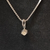 Image 2 : Sterling Silver Necklace with Small Die Pendant - 24in - Total Weight: 9.7g