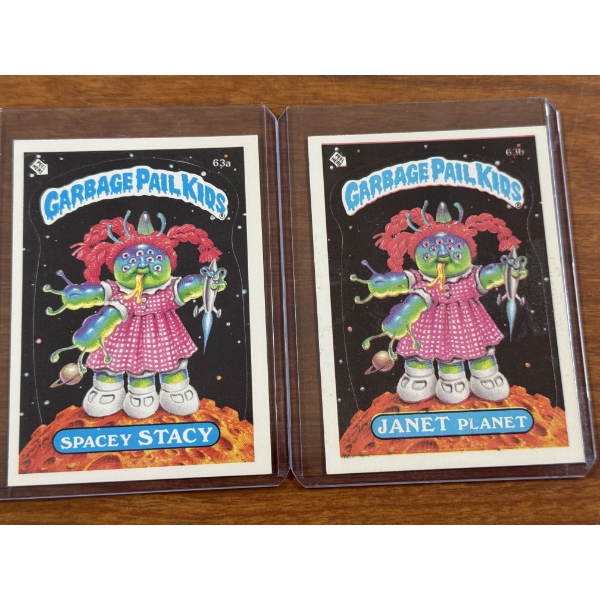 1985 Garbage Pail Kids - Spacey Stacy & Janet Planet Cards - 63A & 63B - Mint Condition