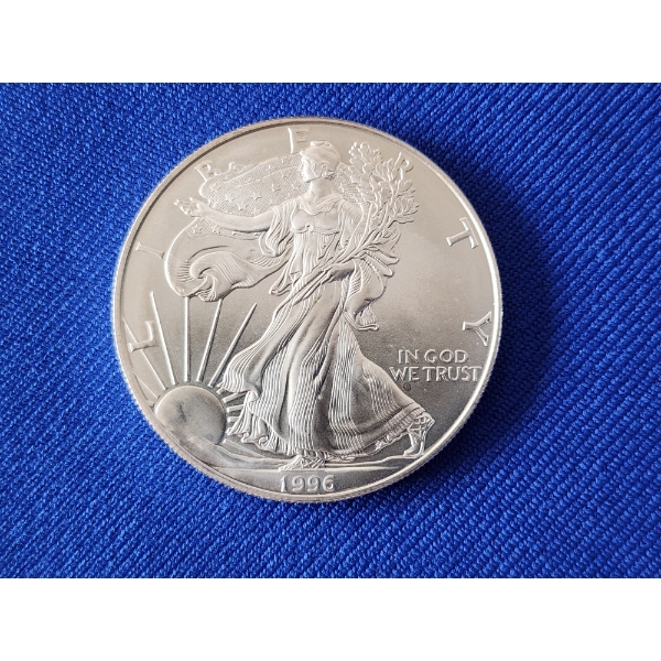 1996 Silver American Eagle $1 Coin - 1 oz .999 Fine Silver