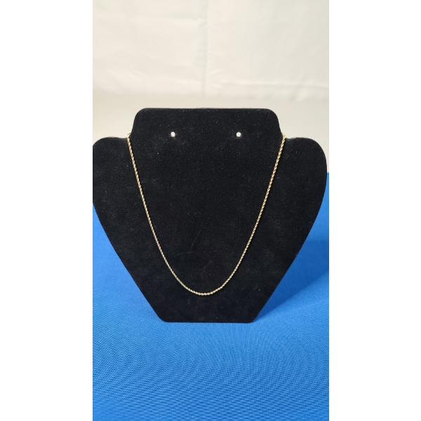 14K Gold Rope Necklace - Weight: 5g