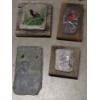 Image 1 : Gorgeous Hand Painted Henry Edinger Slate With Wood Back Bird Paintings
