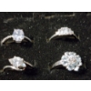 Image 6 : Six Sterling Silver Rings Ft. Clear Stones & One Without Stones - Total Weight: 14.6 Grams