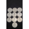 Image 1 : Assorted Years/Mint Marks 90% Silver Walking Liberty Half Dollars - Face Value: $5.00