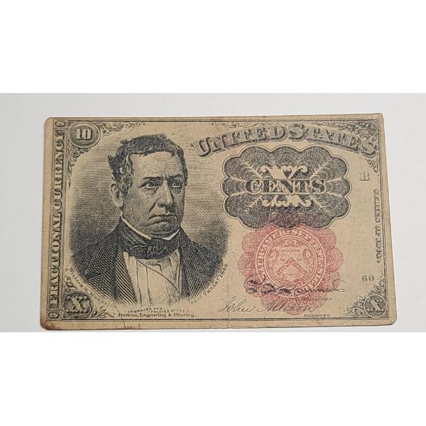 Series 1874 United States 10-Cent Fractional Currency Note From The Fifth And Final Issue