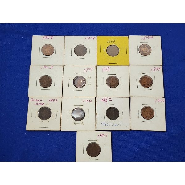 x13 Assorted Years United States Indian Head Cents