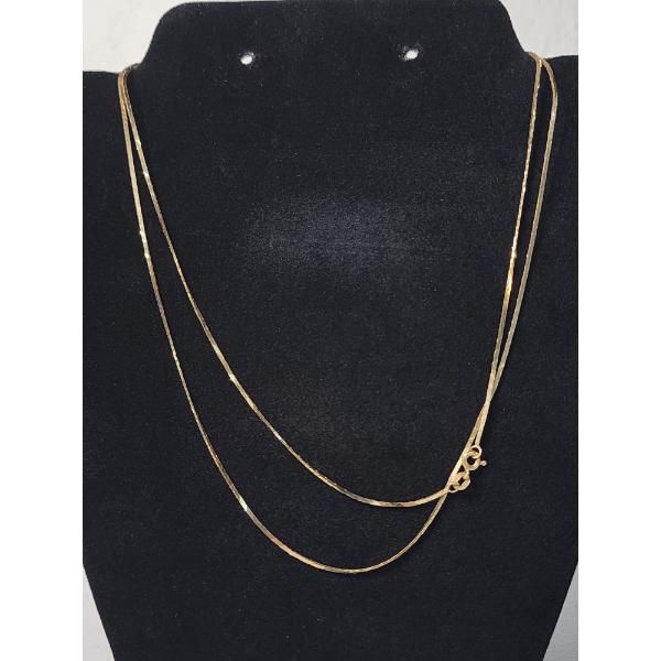 Stunning 14K Gold Triangle-Link Chian 36" Necklace - Total Weight: 5.7g