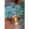 Image 1 : 24" X 12" Brass Vase & Artificial Aloe Plant - See Pics