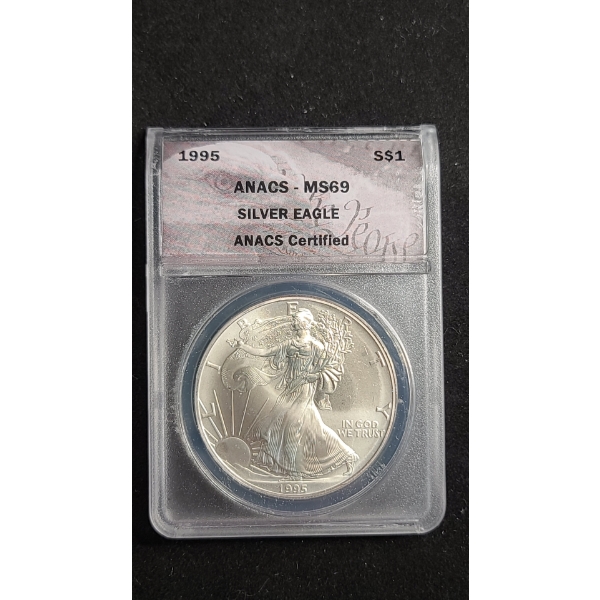 ANACS 1995 MS69 1 oz 999 Fine Silver American Eagle