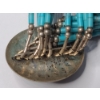 Image 3 : Vintage Southwestern Style Sterling Silver 12" Multi-Strand Turquoise Beaded Necklace - Weight 18.8g