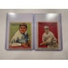 Image 1 : 2 - BABE RUTH Goudey & Cracker Jack Throwback Baseball Cards In Protective Holders - Mint Condition