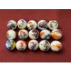 Image 1 : Extremely Rare Vintage Woody Wood Pecker Hand Painted 15 Piece Marble Advertising Set - Mint