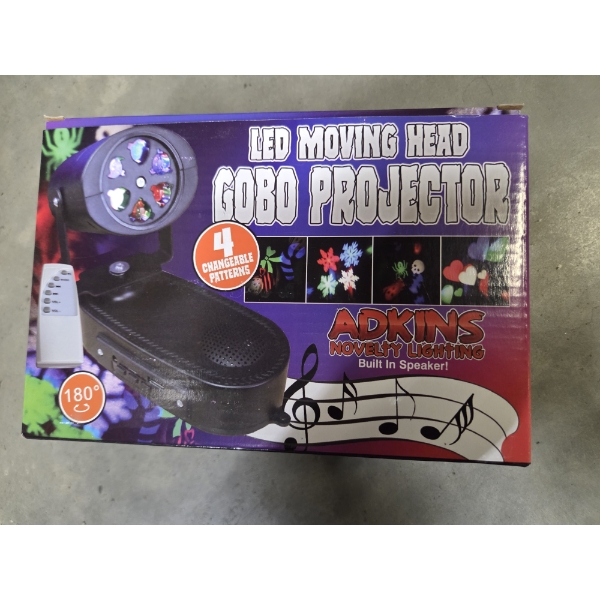 Brand New! Adkins 4 Different Holiday Pattern LED Moving Head GOBO Projector With Built In Speaker! 