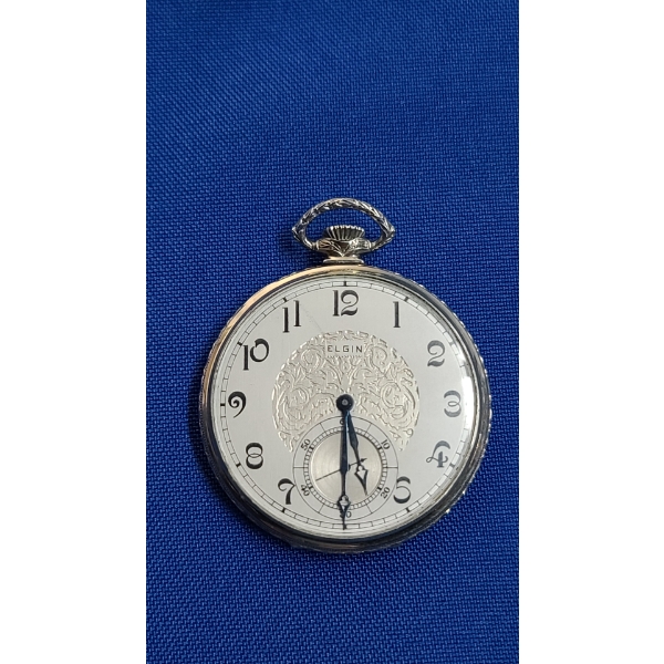 14K Gold Filled Elgin 17 Jewels Open Face Pocket Watch *Ticks* - Total Weight: 49.2g