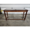 Image 1 : Solid Wood Entryway Table 2 Glass Top Pieces - 52" x 16" x 28" 