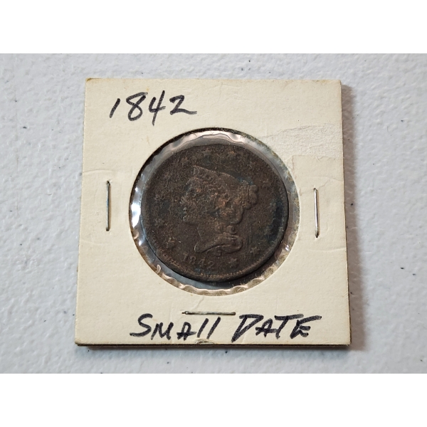 1842 United States Braided Hair Small Date Large Cent