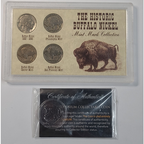The Historic Buffalo Nickel Mint Mark Collection & Collectible 1936 Black Ruthenium Buffalo Nickel 