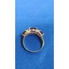 Image 4 : 14K Gold Amethyst Three-Stone With Diamonds Accents Ring - Size 7 - Weight: 3.9g