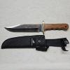 Image 1 : Winchester Large Bowie Knife with a Wooden Handle, Brass Guard, and Nylon Sheath