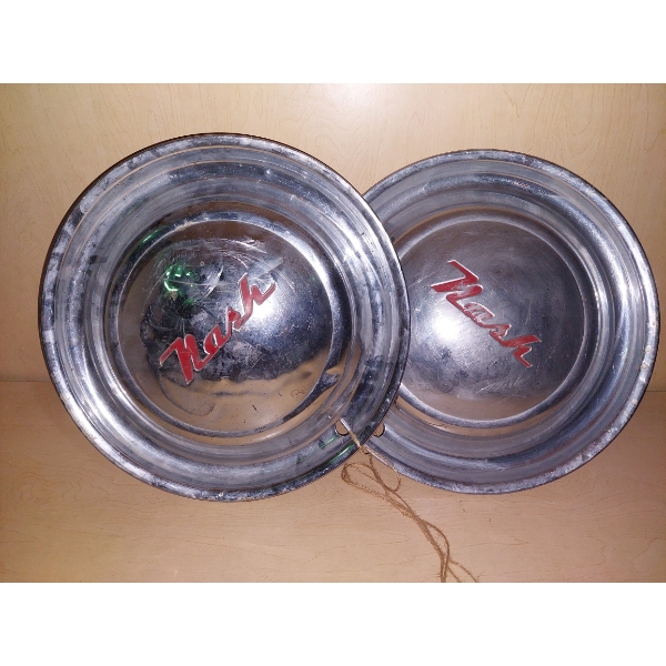 Pair Of RARE Nash Hub Caps - See PIcs