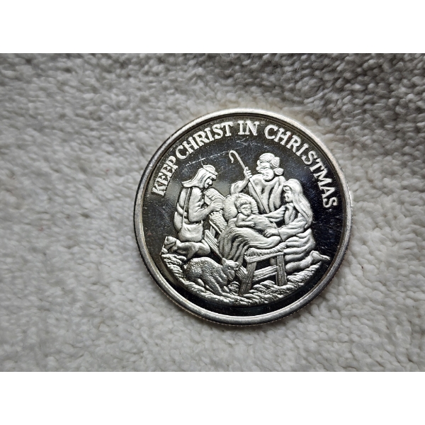 Keep Christ In Christmas Blessed are the Peacemakers 1 Troy Ounce .999 Fine Silver Round 