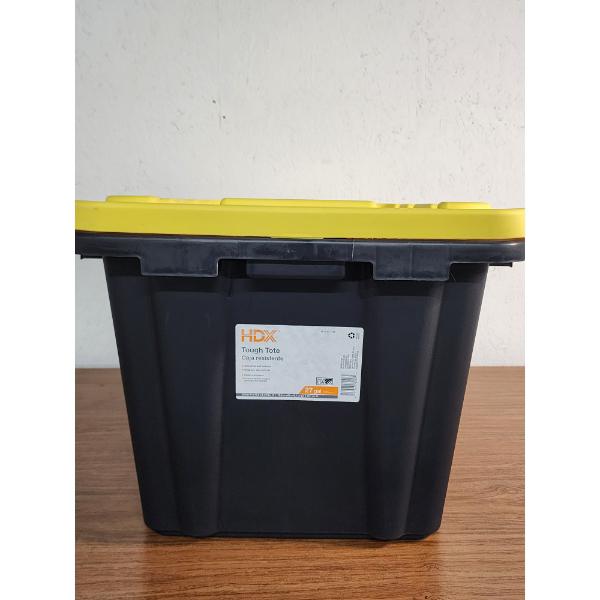 Heavy-Duty HDX 27-Gal Stackable Tote - 28.6in W x 19.6in L x 15in H