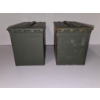 Image 5 : Lot of (2) Military Style Vintage Metal Ammo Transport Can Storage Box 