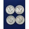Image 2 : x4 Assorted Years United States Standing Liberty 90% Silver Quarters FV: $1.00