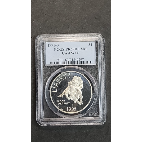 PCGS 1995-S PR69DCAM Civil War Battlefield Commemorative 90% Silver Proof Dollar
