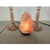 Image 2 : 2 Glass Candle Holders with Candles and Working Himalayan Salt Lamp 