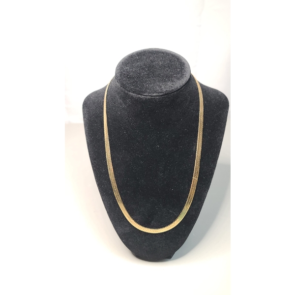Beautiful 14K Yellow Gold 20" Herringbone Necklace - Weight: 16.7g