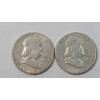 Image 1 : United States 1961 & 1963 90% SIlver Franklin Half Dollars - Face Value: $1.00