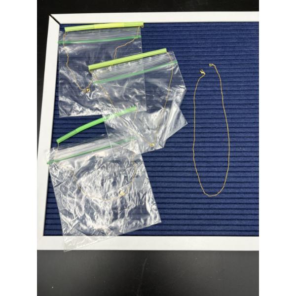 4 Gold- Colored Solid Chains for Necklace - Sealed with a straw to prevent tangles - Great Shape!