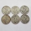 Image 1 : Six Assorted Years Walking Liberty Half Dollars - 90% Silver - FV: $3.00