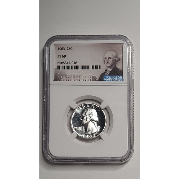 NGC 1964 PF 69 Washington 90% Silver Quarter 